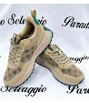 Scarpa Sneakers Uomo, Colore Beige E Verde, Qualità Ecopelle, Marca Siciliana