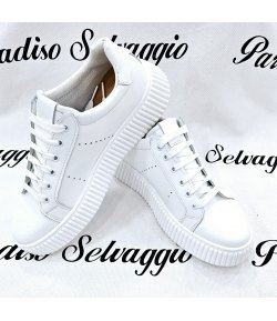 Sneakers Uomo, Colore Bianco, Qualità Pelle, Marca Manfredi