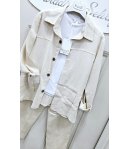 Completo Bimbo E Junior , Colore Beige Chiaro, Qualità Lino E Cotone, Marca Klaidi