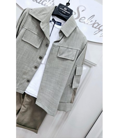 Completo Bimbo E Junior , Colore Verdino, Qualità Cotone E Viscosa, Marca Nazareno Gabrielli