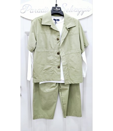 Completo Bimbo E Junior , Colore Verde e bianco, Qualità Puro Cotone, Marca Nazareno Gabrielli