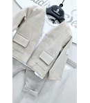 Completo Baby Casual , Colore Beige e bianco, Qualità Cotone, Marca Baronetto