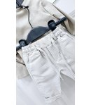 Completo Baby Casual , Colore Beige e bianco, Qualità Cotone, Marca Baronetto