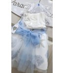 Abitino Baby , Colore bianco Celeste E Verde Acqua, Qualità Poliviscon, Marca Mini Kiss