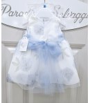 Abitino Baby , Colore bianco Celeste E Verde Acqua, Qualità Poliviscon, Marca Mini Kiss