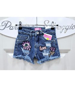 Short Bimba E Teenagers , Colore Jeans, Qualità Cotone Elasticizzato, Marca Sweetjunior