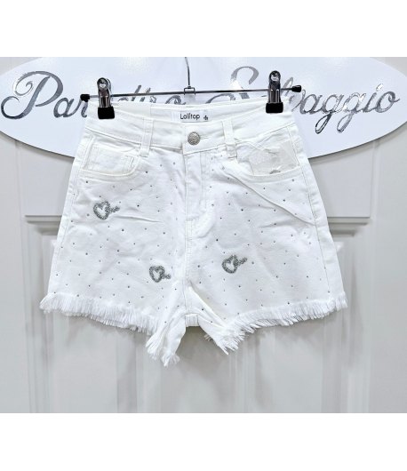 Short Bimba E Teenagers , Colore Bianco, Qualità Cotone Elasticizzato, Marca Lolli