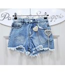 Short Bimba E Teenagers , Colore Jeans, Qualità Cotone Elasticizzato, Marca Lolli