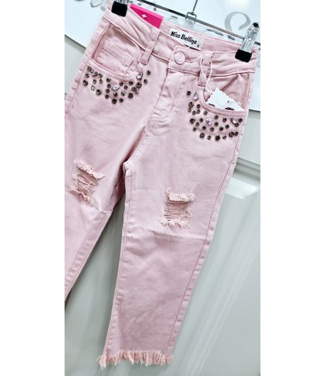 Jeans Bimba E Teenagers , Colore Rosa, Qualità Cotone Elasticizzato, Marca Miss Bellina