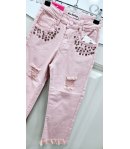 Jeans Bimba E Teenagers , Colore Rosa, Qualità Cotone Elasticizzato, Marca Miss Bellina