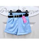 Short Bimba E Teenagers , Colore Celeste, Qualità Cotone Elasticizzato, Marca New Collection
