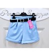Short Bimba E Teenagers , Colore Celeste, Qualità Cotone Elasticizzato, Marca New Collection