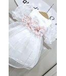 Abitino Baby Cerimonia E Battesimo , Colore Bianco E Rosa, Qualità Viscosa E Poliestere, Marca Klaiadi
