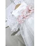 Abitino Baby Cerimonia E Battesimo , Colore Bianco E Rosa, Qualità Viscosa E Poliestere, Marca Klaiadi