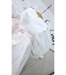 Abitino Baby Cerimonia E Battesimo , Colore Bianco E Rosa, Qualità Viscosa E Poliestere, Marca Klaiadi