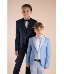 Completo Bambino e Ragazzo Blu Brillantinato, 5 Pezzi Elegante, Marca Nazareno Gabrielli
