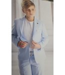 Completo Bambino e Ragazzo Blu Brillantinato, 5 Pezzi Elegante, Marca Nazareno Gabrielli