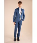 Completo Bambino e Ragazzo Celeste Brillantinato, 5 Pezzi Elegante, Marca Nazareno Gabrielli
