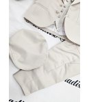 Abito Battesimo e Cerimonia Neonato Beige Dorato 6 Pezzi con Giacca Brillantinata e Coppola, Nazareno Gabrielli