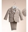 Abito Battesimo e Cerimonia Neonato Beige Dorato 6 Pezzi con Giacca Brillantinata e Coppola, Nazareno Gabrielli