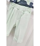 Completo Cerimonia Bimbo Neonato Verde Acqua 4 Pezzi con Gilet, Camicia, Papillon e Pantalone Elegante Nazareno Gabrielli