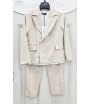 Completo Bimbo Bambino Beige con Giacca Due Bottoni, Maglia Cotone Elasticizzata e Pantalone con Elastico, Nazareno Gabrielli