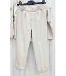 Completo Bimbo Bambino Beige con Giacca Due Bottoni, Maglia Cotone Elasticizzata e Pantalone con Elastico, Nazareno Gabrielli