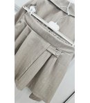 Completo Bambina e Ragazza Beige Gessato con Giacca e Gonna, Maglia Bianca con Cuore Strass, 3 Pezzi Elegante, Kitty Kiss