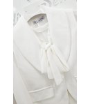 Completo Bimba e Bambina Bianco con Gilet, Camicia Velata e Pantalone Plissettato con Catena Dorata, 3 Pezzi, Petite Jolie