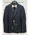 Abito Uomo Cerimonia e 18° Compleanno Nero con Sciallatura Brillantinata con Strass e Pantalone Slim Taglio Inglese, Emporio