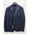 Abito Uomo Cerimonia e 18° Compleanno Bluette Damascato con Giacca Collo a Lancia, Gilet Coordinato e Pantalone Slim, Brera