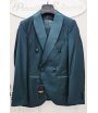 Abito Uomo Cerimonia e 18° Compleanno Verde Bottiglia Doppiopetto con Sciallatura in Raso e Pantalone Slim, Emporio
