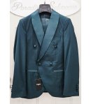 Abito Uomo Cerimonia e 18° Compleanno Verde Bottiglia Doppiopetto con Sciallatura in Raso e Pantalone Slim, Emporio