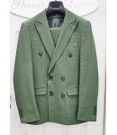 Abito Uomo Cerimonia e 18° Compleanno Verde Doppiopetto Punto Milano con Pantalone Slim, Emporio