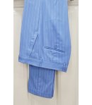 Abito Uomo Cerimonia e 18° Compleanno Celeste Gessato con Giacca Due Bottoni e Pantalone Taglio Inglese, Emporio