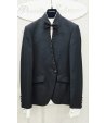 Giacca Uomo Cerimonia Nera con Collo Coreano e Strass Neri con Bottone Gioiello Elegante, Carlo Pignatelli