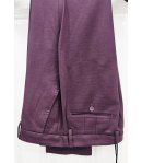 Abito Uomo Doppiopetto Prugna in Tessuto Punto Milano Semi Elastico con Pantalone Coordinato Elegante, Two