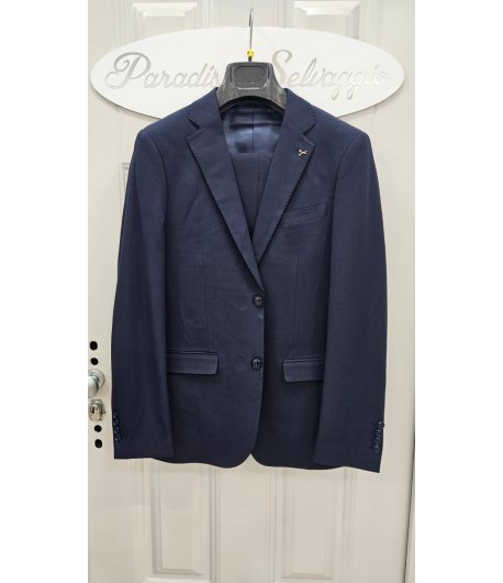 Abito Uomo Bluette in Tessuto Punto Milano Elasticizzato con Giacca Due Bottoni e Pantalone Coordinato Elegante, Emporio