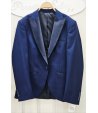 Giacca Uomo Bluette con Sciallatura Alata in Raso e Tasche Profilate Elegante Cerimonia, Magnani