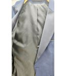 Giacca Uomo Bluette con Sciallatura Alata in Raso e Tasche Profilate Elegante Cerimonia, Magnani