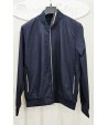 Giubbino Uomo Blu in Tessuto Tecnico Estivo con Zip e Collo in Maglina con Tasche con Cerniera, Webber