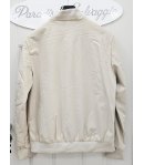 Giubbino Uomo Beige Primaverile in Tessuto Leggero con Zip Collo Coreano Polsini Elasticizzati Tasche con Zip Mityc