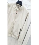 Giubbino Uomo Beige Primaverile in Tessuto Leggero con Zip Collo Coreano Polsini Elasticizzati Tasche con Zip Mityc