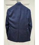Abito Uomo Blu Cerimonia e 18° con Giacca Collo a Lancia in Raso Gilet Damascato Azzurro Brillantinato Papillon Magnani
