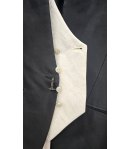Abito Uomo Nero Cerimonia e 18° con Giacca Tait Collo Coreano Gilet Damascato Avorio Plastron Gioiello, Carlo Pignatelli
