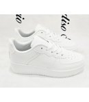 Scarpe Sneakers Bimbo Bambino e Ragazzo Bianche in Ecopelle per Cerimonia e Casual con Lacci e Suola Sportiva, S6