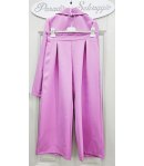 Completo Bimba, Bambina e Ragazza Fucsia con Giacca Sciallata, T-Shirt Bianca e Pantalone Largo Elegante da Cerimonia, Kitty