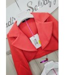 Giacca Corta Bimba, Bambina e Ragazza con Sciallatura Alata Elegante per Cerimonia in Corallo Bianco e Rosa, Nikka