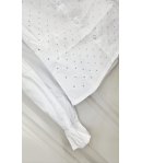 Camicia Bimba, Bambina e Ragazza, Bianca Brillantinata, Colletto Elegante e Manica Lunga per Cerimonia, Miss Bellina