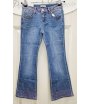 Jeans Bambina e Ragazza Denim Blu Chiaro Elasticizzato Scampanato con Strass Brillantinati a Zampa Casual Moda, Miss